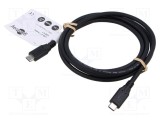 Cablu USB 4.0 USB C 1,5m negru 20Gbps Goobay