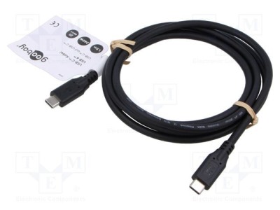 Cablu USB 4.0 USB C 1,5m negru 20Gbps Goobay foto