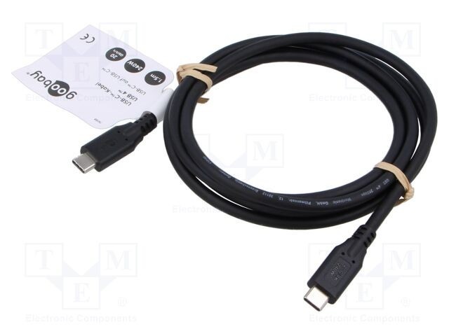 Cablu USB 4.0 USB C 1,5m negru 20Gbps Goobay