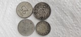 Lot 4 monede argint ; marien groschen, 10 cents , 25 ore , 50 centimes , anii 1817 - 1955