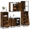 Gossi set de mobilier de baie 4 piese lemn prelucrat de stejar afumat