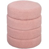 HOMCOM Scaun, rotund, fleece de teddy, p&acirc;nă la 120 kg, &Phi;40x45 cm, Roz | Aosom Romania