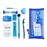 Kit igienă orală Generic, curățare dinți și limbă, 8 piese, albastru