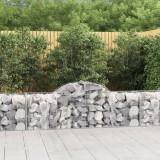 Set 50 Coșuri Gabion Arcuite vidaXL, 200x50x60/80cm, Fier Galvanizat, Argintiu, Grădină, Umplere Pietre