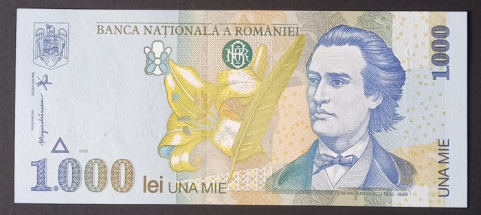 Rom&acirc;nia, 1.000 Lei 1998, UNC.