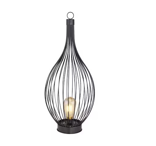 Felinar solar elegant, Globo Lighting 33672, alb cald, metalic, carlig, 57 cm