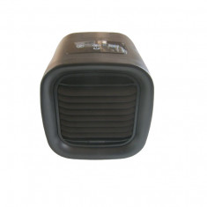 Mini ventilator Clever,16.5 x 17.2 x 17.5 cm, lumina LED, negru