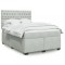 vidaXL Pat box spring cu saltea, gri deschis, 160x200 cm, catifea 3293260