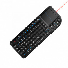 Mini tastatura rii v3 iluminata cu touchpad si laserpoint wireless pentru foto