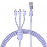 Cablu Incarcare USB-A / USB-C - Lightning / microUSB / USB-C Baseus Flash Series II 3in1, 100W, 1.2m, Mov CASS030105