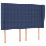 Cumpara ieftin Tablie de pat cu aripioare, albastru, 147x23x118/128 cm, textil