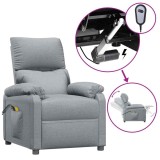 Cumpara ieftin Fotoliu de masaj electric rabatabil, gri deschis, textil