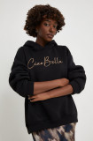 Answear Lab bluza femei, culoarea negru, cu glugă, cu imprimeu