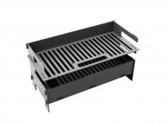 Gratar pe carbuni reglabil, taiat in laser Metal Needs, 52 x 23 cm