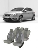 Cumpara ieftin Huse scaune auto dedicate CITROEN C1 2005 - 2010 Luxury Gri Piele ecologica + Textil