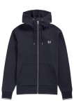 FRED PERRY Jachetă Hooded Zip Through J7536 795 navy
