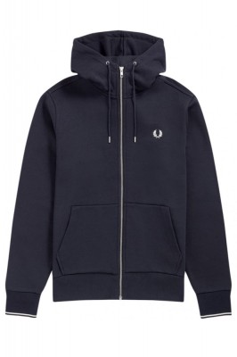 FRED PERRY Jachetă Hooded Zip Through J7536 795 navy foto