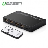 Comutator HDMI 3 porturi Ugreen Port HDMI pentru XBOX 360 PS3 PS4 Smart Android HD 1080P 3 intrări la 1 ieșire-Culoare Negru