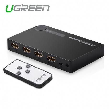 Comutator HDMI 3 porturi Ugreen Port HDMI pentru XBOX 360 PS3 PS4 Smart Android HD 1080P 3 intrări la 1 ieșire-Culoare Negru