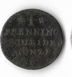 Moneda 1 pfennig 1818 - Hannover, Germania, cotatii bune!
