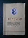 O. B. LEPESINSCAIA - GENEZA CELULELOR DIN SUBSTANTA VIE SI ROLUL SUBSTANTEI VII