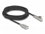 Cablu USB 2.0-A la USB type C T-T Fast Charging 60W cu LED 3m brodat Negru, Delock 80768