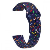 Curea silicon, compatibila Honor Magic Watch 2 42mm, telescoape QR, Sapphire Confetti
