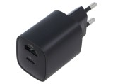 Alimentator Pulsatoriu GEMBIRD 5V 3.4A 30W Plug-in TA-UC-PDQC30LCD-BK-01