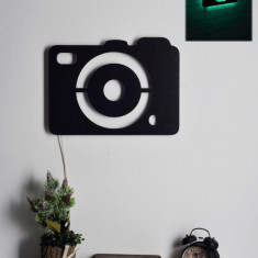 Decoratiune luminoasa LED, Camera, MDF, 60 LED-uri, Verde