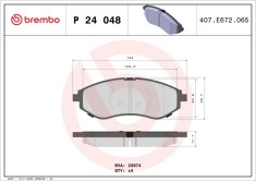 BREMBO P 24 048 PRIME LINE set placute frana,frana disc