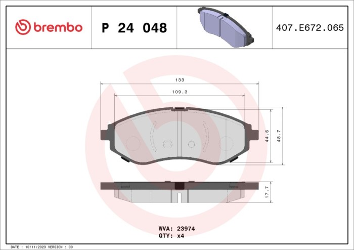 BREMBO P 24 048 PRIME LINE set placute frana,frana disc