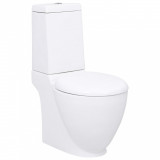 Gossi vas wc toaleta de baie, alb, ceramica, rotund, flux inferior