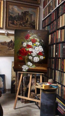 Tablou cu Flori, Pictura cu Maci si margarete, Tablouri cu flori in vaza foto