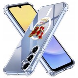 Husa antisoc pentru samsung galaxy a15 - airbag tpu, col&Egrave;uri ranforsate- butterfly rosu