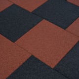 Plăci de protecție la cădere 12 buc. roșu 50x50x3 cm cauciuc, vidaXL