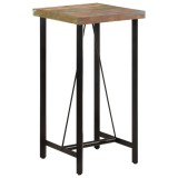 VidaXL Masă de bar, 55x55x107 cm, lemn masiv reciclat și fier