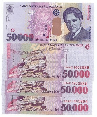 50000 lei 2000, necirculate, numere consecutive foto