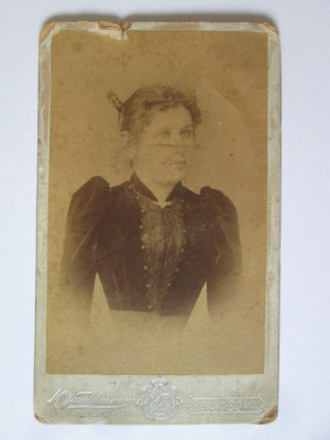 Fotografie pe carton 109 x 66 mm M.Wandelmann-B&amp;acirc;rlad-Slănic circa 1900 foto