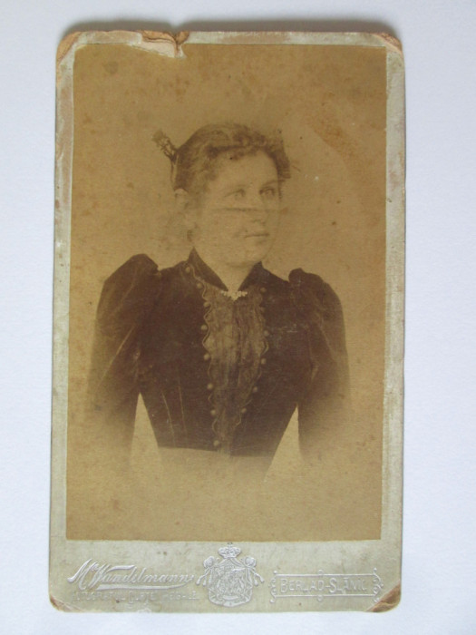 Fotografie pe carton 109 x 66 mm M.Wandelmann-B&acirc;rlad-Slănic circa 1900