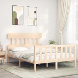 Gossi cadru de pat cu tablie, 120x200 cm, lemn masiv