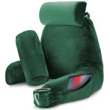 Perna pentru Citit cu Cotiere, Suport pentru Cap/Gat Detasabil &amp; Suport pentru Picioare, Linomag&reg;, 2 x Buzunare Laterale, Verde, 91.5x75cm