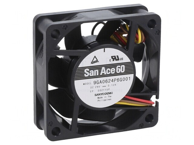 Ventilator axial 24V 60x60x20mm 52,8m3/h 43dBA