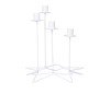 Suport pentru 4 lumananri Home Creation, 28 x 23 cm, baza in forma de stea, alb