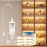 Cumpara ieftin Banda LED COB dimabila pentru dulapuri tlinkosta, 6-in-1, control tactil ascuns, lumina calda, 2m