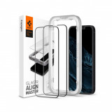 Folie Compatibila cu iPhone 13 / 13 Pro / iPhone 14 (set 2) - Spigen Glass.TR Align Master Negru