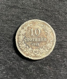 Moneda 10 stotinski 1912 Bulgaria, Europa