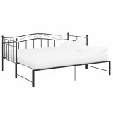 Cumpara ieftin Cadru pat canapea extensibila, negru, 90x200 cm, metal