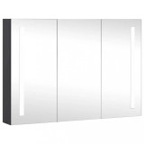 Dulap de baie cu oglinda si LED, 89x14x62 cm