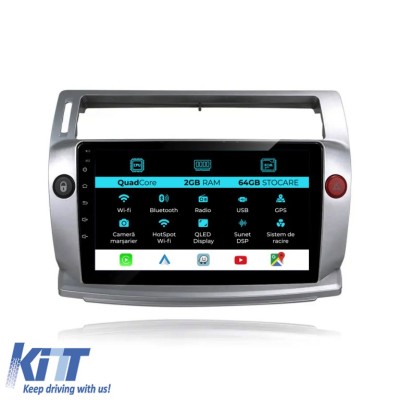Navigatie Android Dedicata Citroen C4 (2004-2009), 9Inch, 2Gb Ram, 64Gb Stocare, Carplay Performance AutoTuning foto