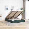 VidaXL Cadru de pat otoman fără saltea Verde &icirc;nchis 140x190 cm catifea 3310964